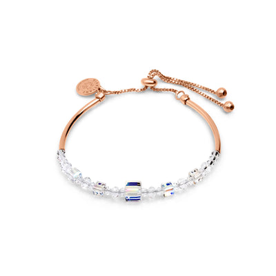 Armband 925 Silber Zirkonia crystal verstellbar#oberflache_rosevergoldet