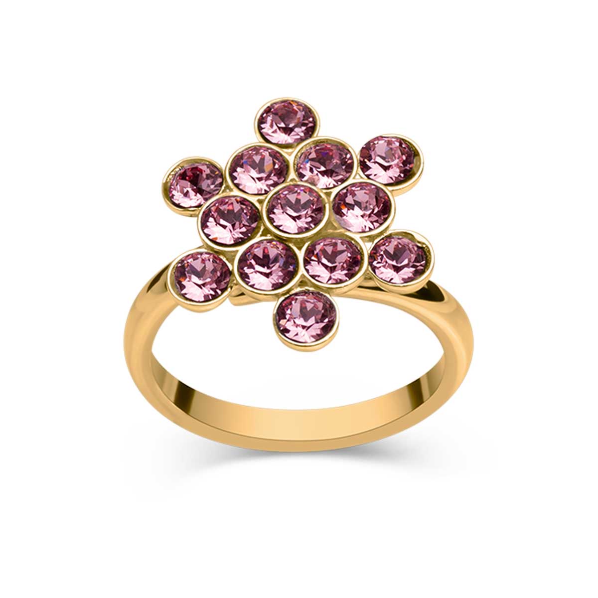 Ring Wildflower 925 Silber rosa verstellbar#oberflache_vergoldet