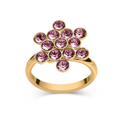 Ring Wildflower 925 Silber rosa verstellbar#oberflache_vergoldet