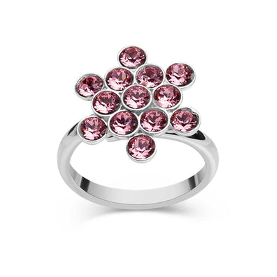Ring Wildflower 925 Silber rosa verstellbar#oberflache_silber
