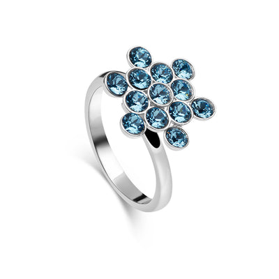 Ring Wildflower 925 Silber Zirkonia blau verstellbar#oberflache_silber