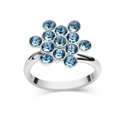 Ring Wildflower 925 Silber Zirkonia blau verstellbar#oberflache_silber