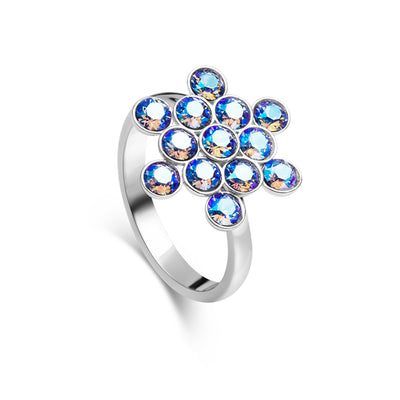 Ring Wildflower 925 Silber saphir blau verstellbar#oberflache_silber