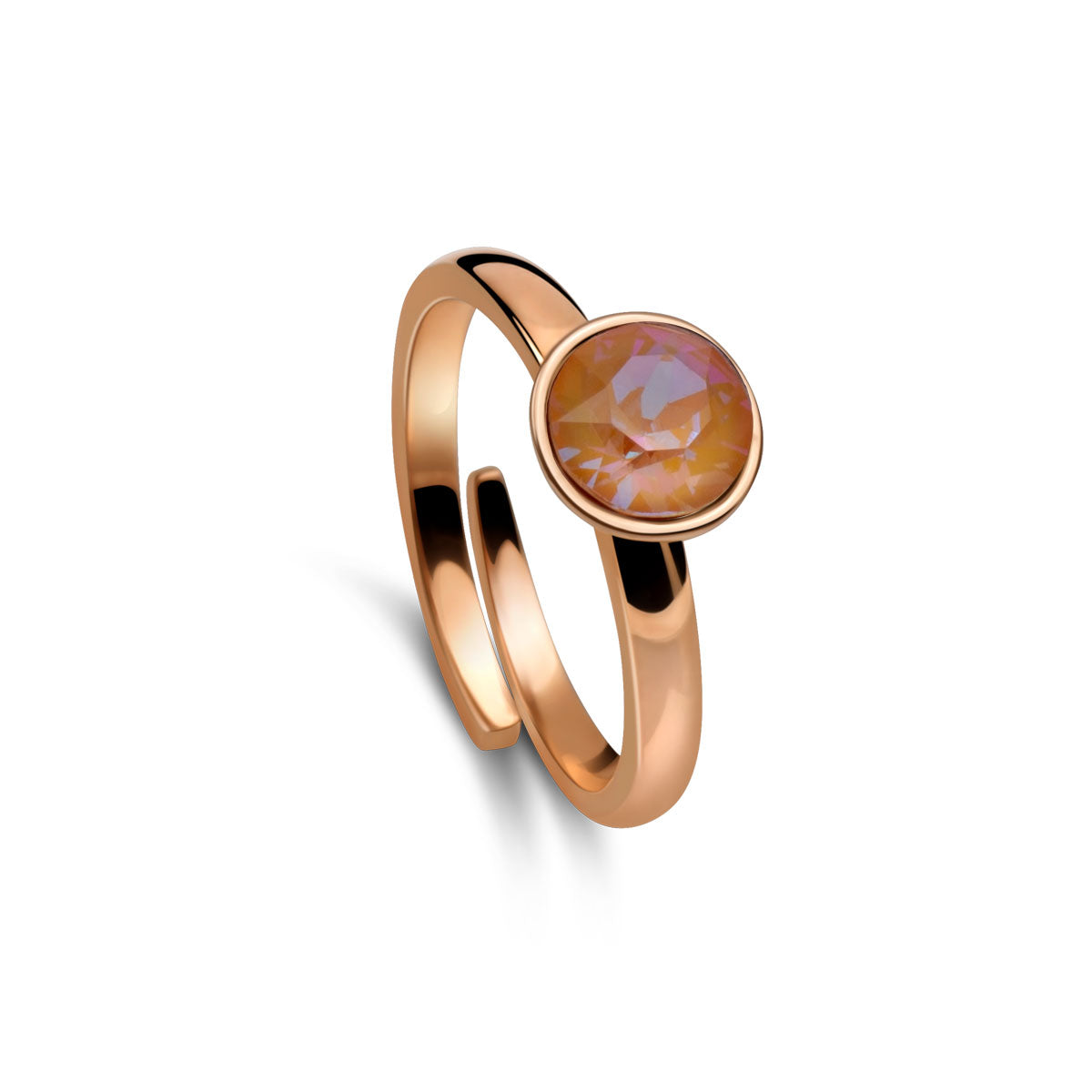 Ring 925 Silber orange verstellbar#oberflache_rosevergoldet