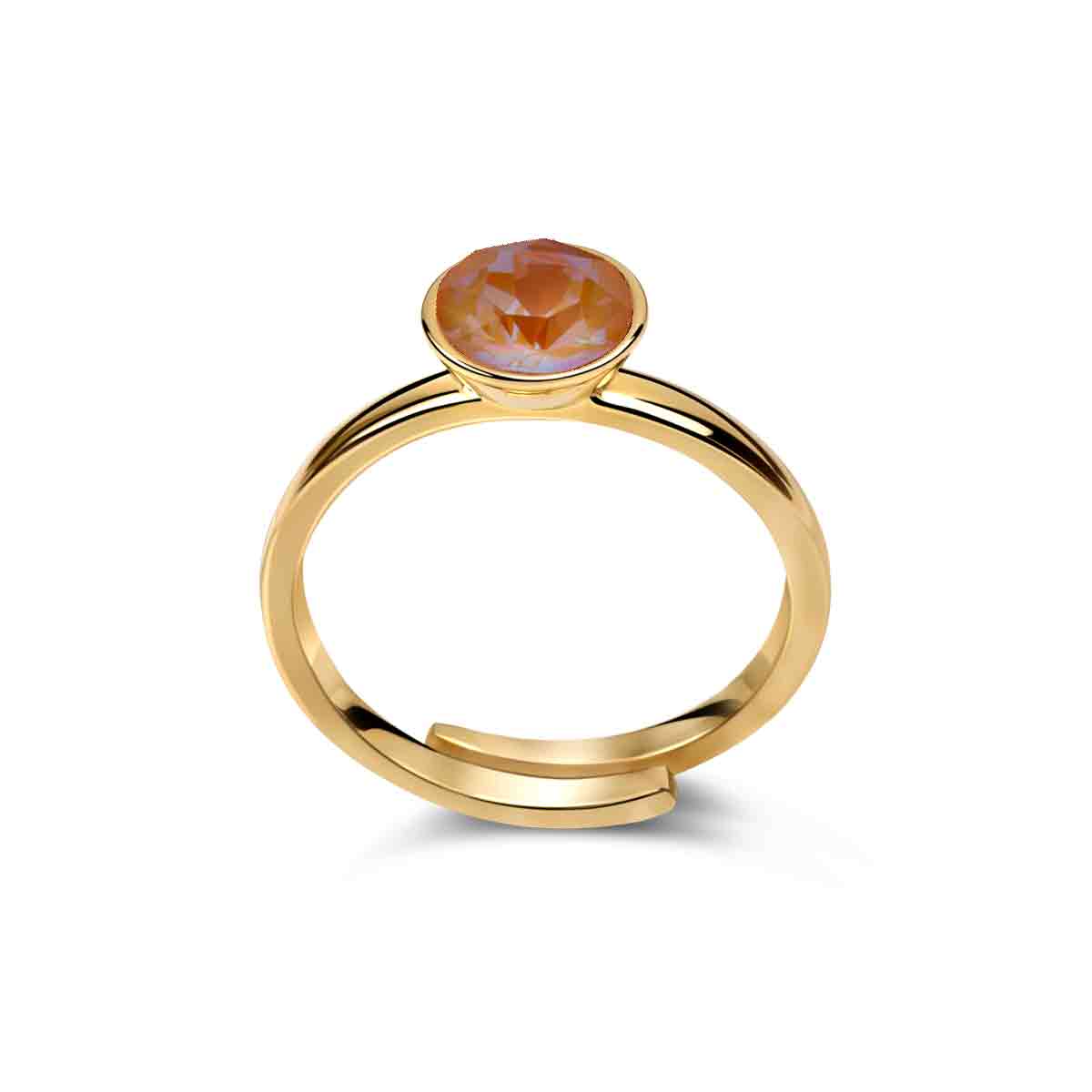 Ring 925 Silber orange verstellbar#oberflache_vergoldet
