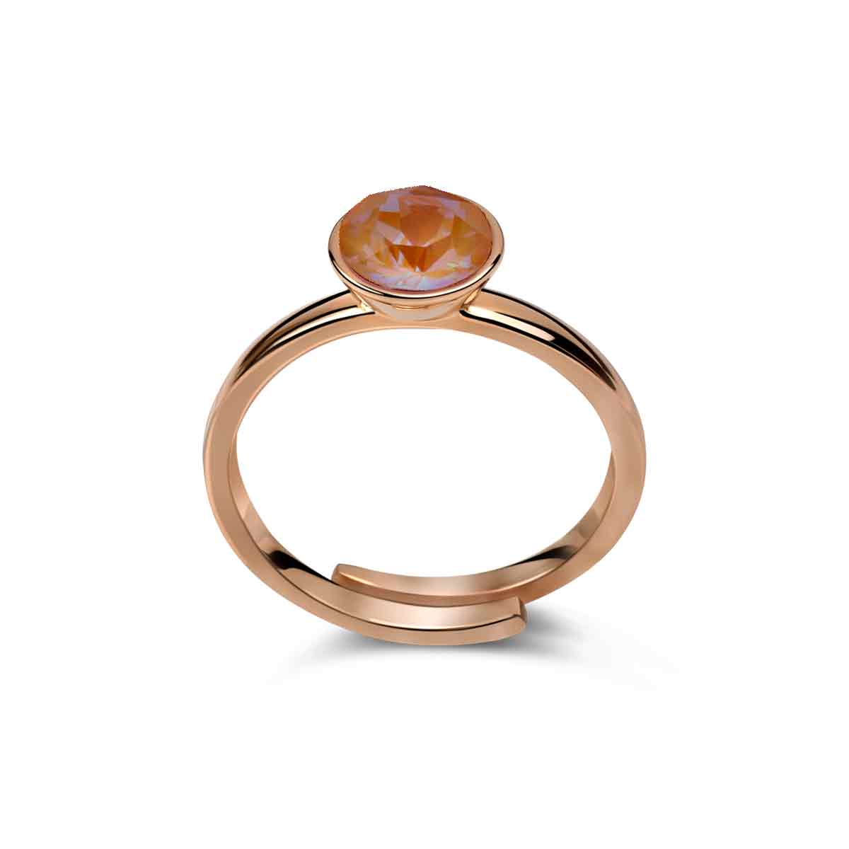 Ring 925 Silber orange verstellbar#oberflache_rosevergoldet
