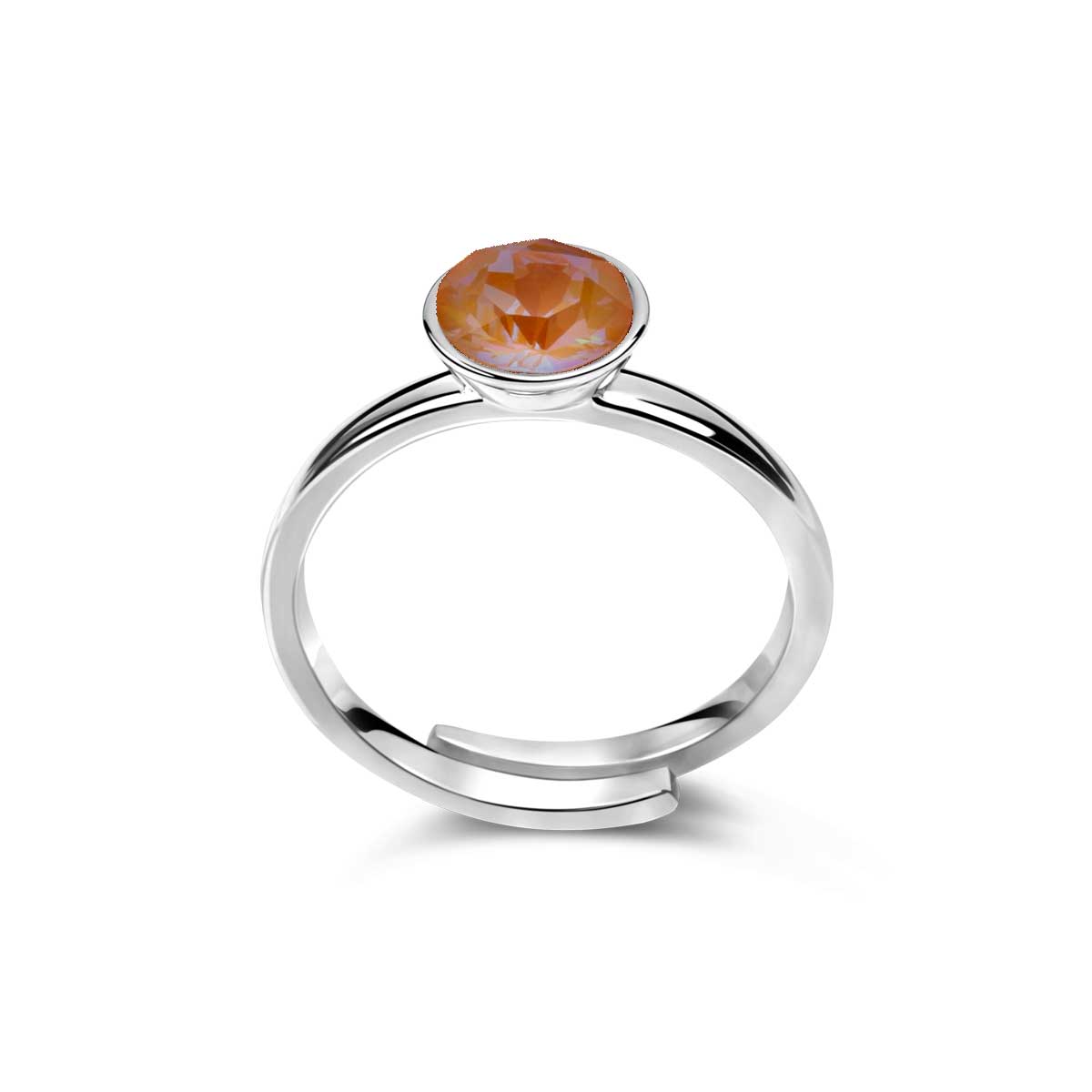 Ring 925 Silber orange verstellbar#oberflache_silber