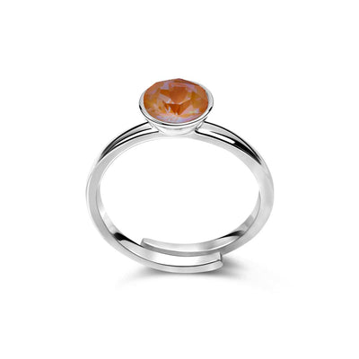 Ring 925 Silber orange verstellbar#oberflache_silber