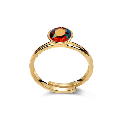 Ring 925 Silber rot orange verstellbar#oberflache_vergoldet