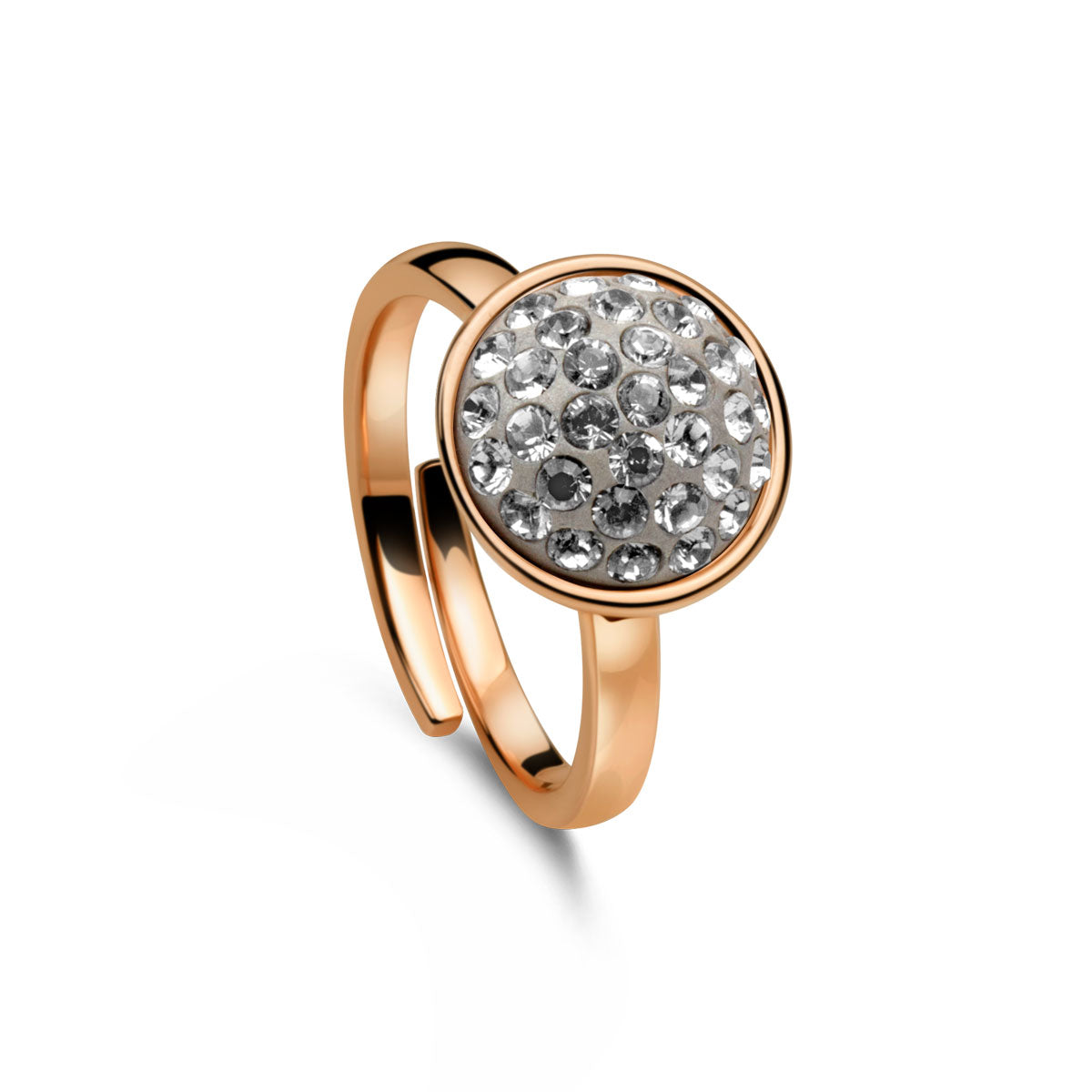 Ring 925 Silber zirkonia grau verstellbar#oberflache_rosevergoldet