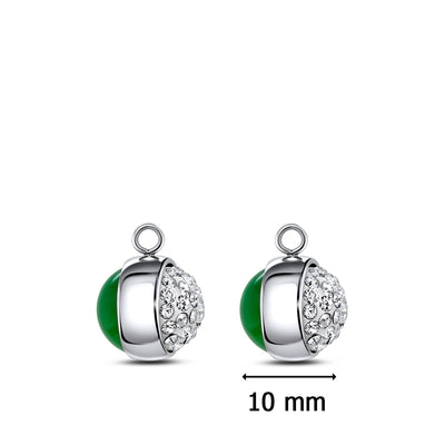 drehende Ohrring Anhänger 925 Silber Achat grün