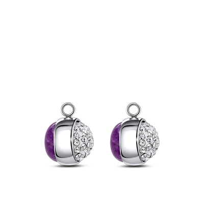 drehende Ohrring Anhänger 925 Silber Amethyst