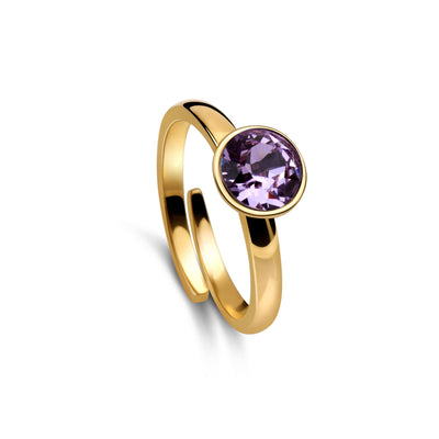 Ring 925 Silber violet verstellbar#oberflache_vergoldet