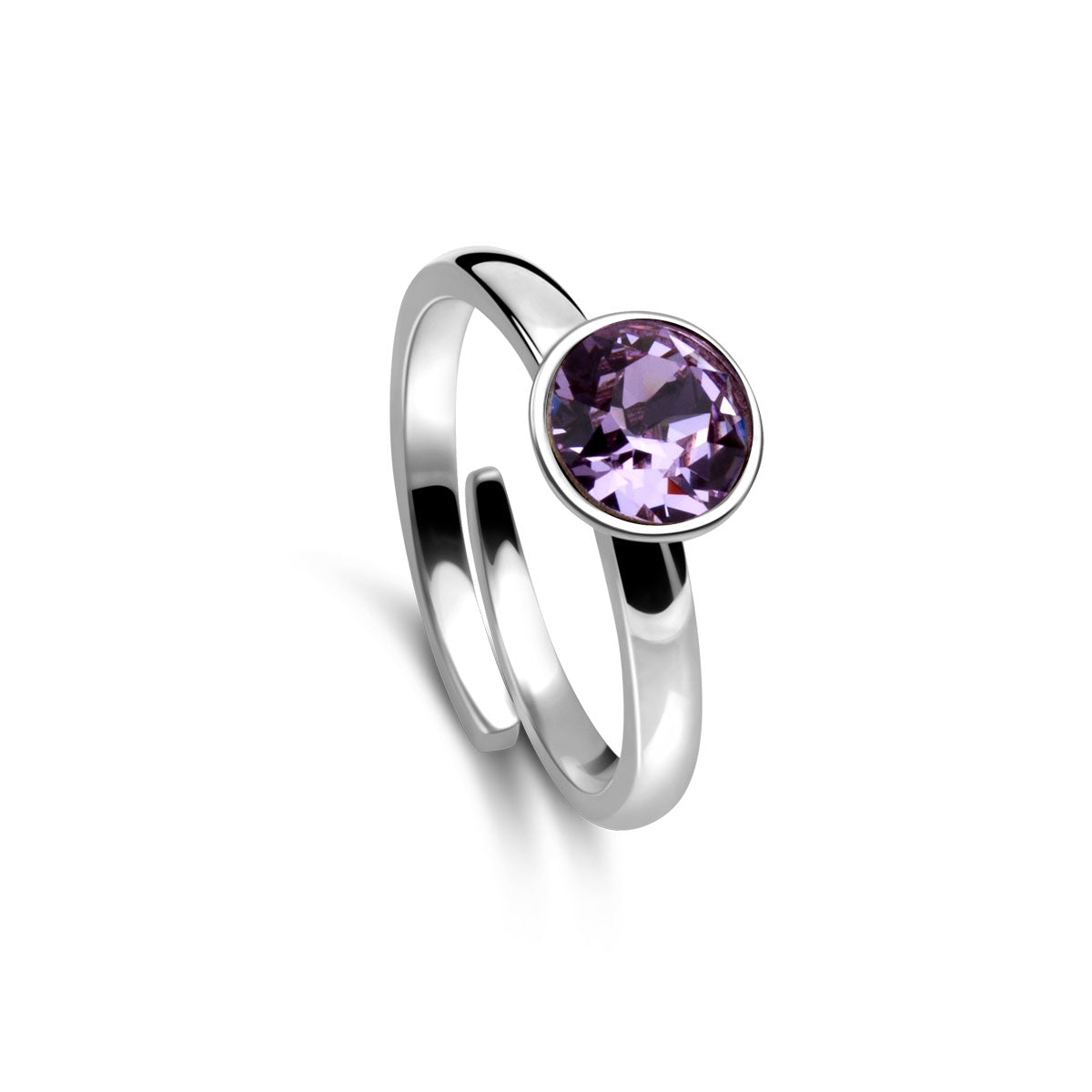 Ring 925 Silber violet verstellbar#oberflache_silber