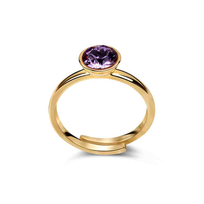 Ring 925 Silber violet verstellbar#oberflache_vergoldet