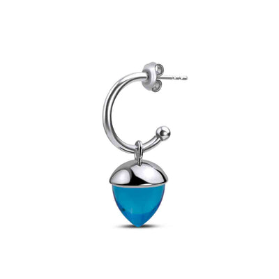 Ohrring Creole 925 Silber swiss blue Topas#oberflache_silber