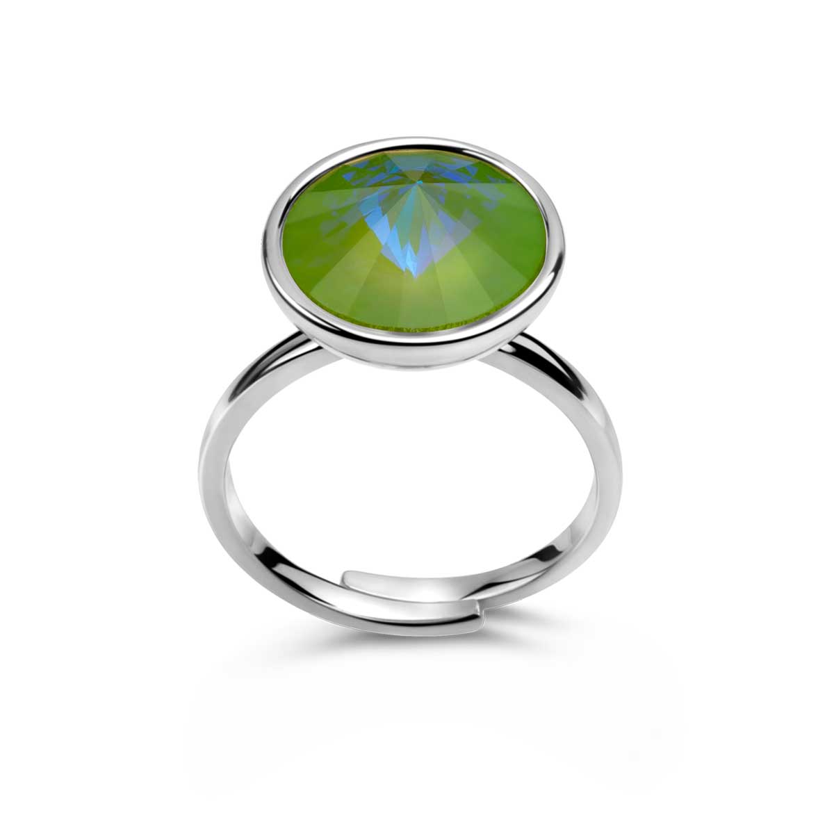 Ring 925 Silber lime grün verstellbar#oberflache_silber