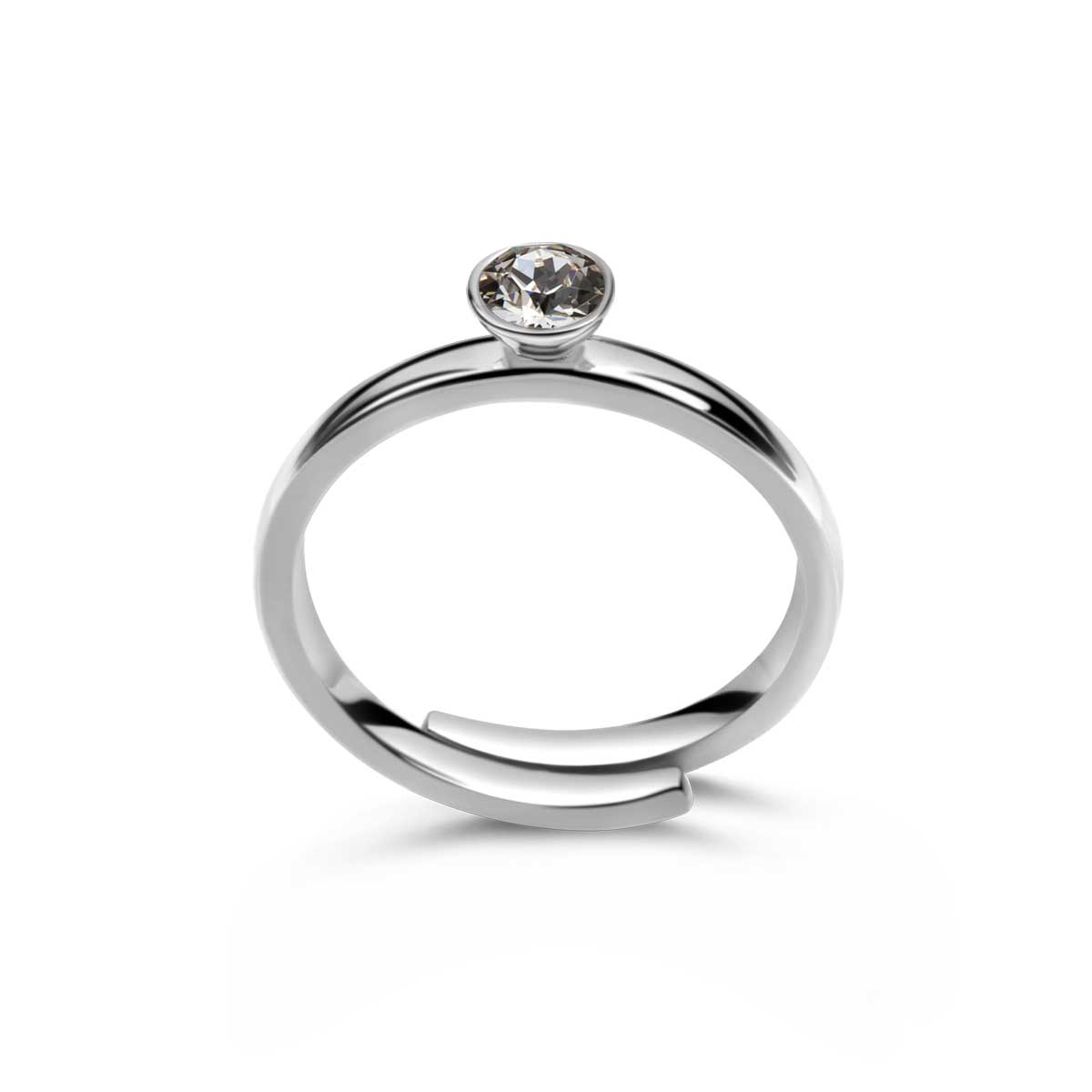 Ring 925 Silber Kristall Zirkonia verstellbar#oberflache_silber