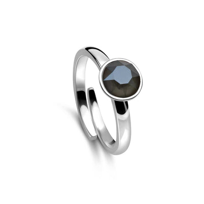 Ring 925 Silber grau schwarz verstellbar#oberflache_silber