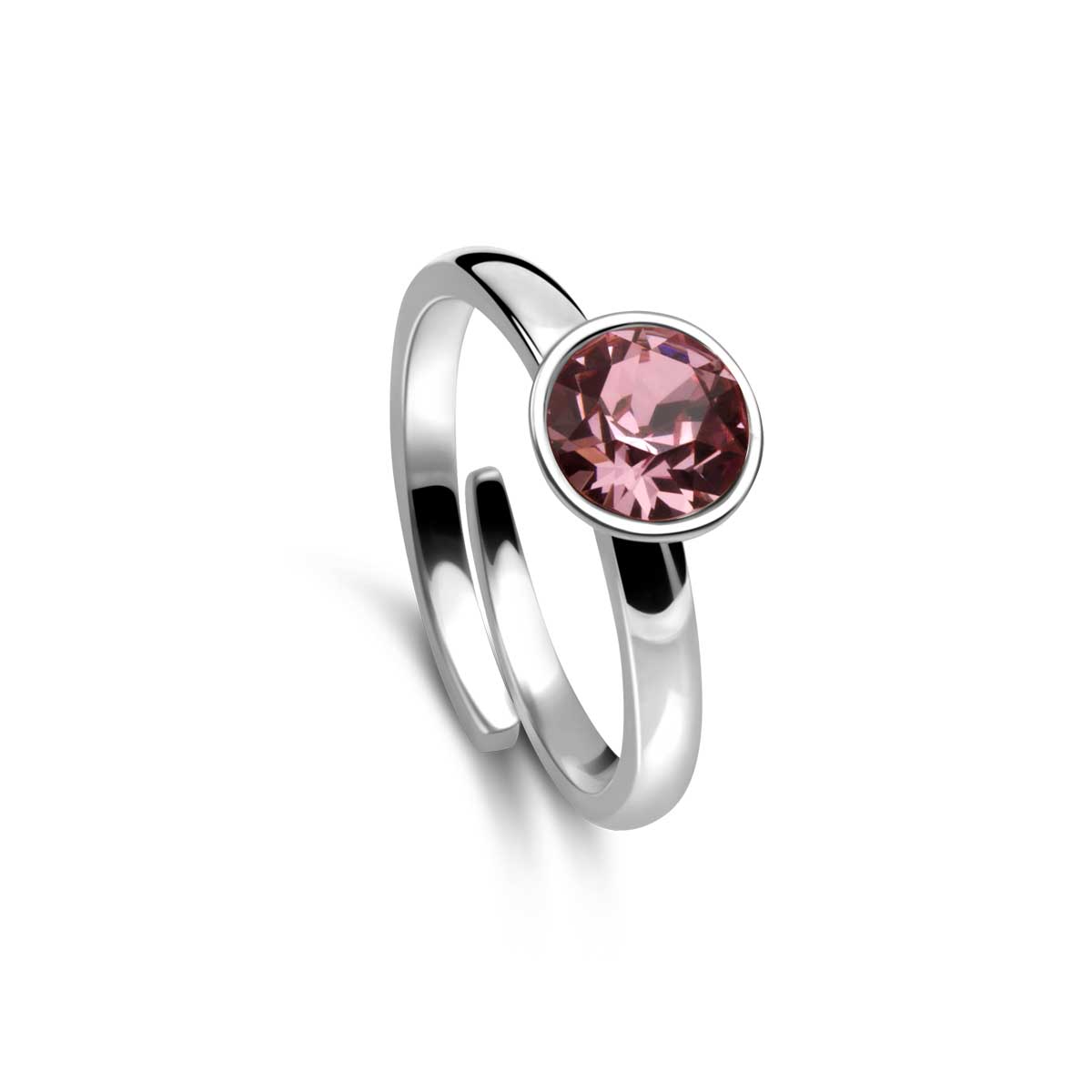 Ring 925 Silber rosa rose verstellbar#oberflache_silber