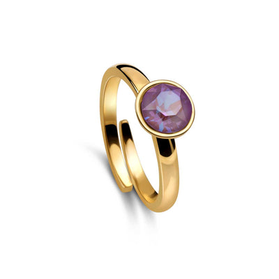 Ring 925 Silber violett lila verstellbar#oberflache_vergoldet