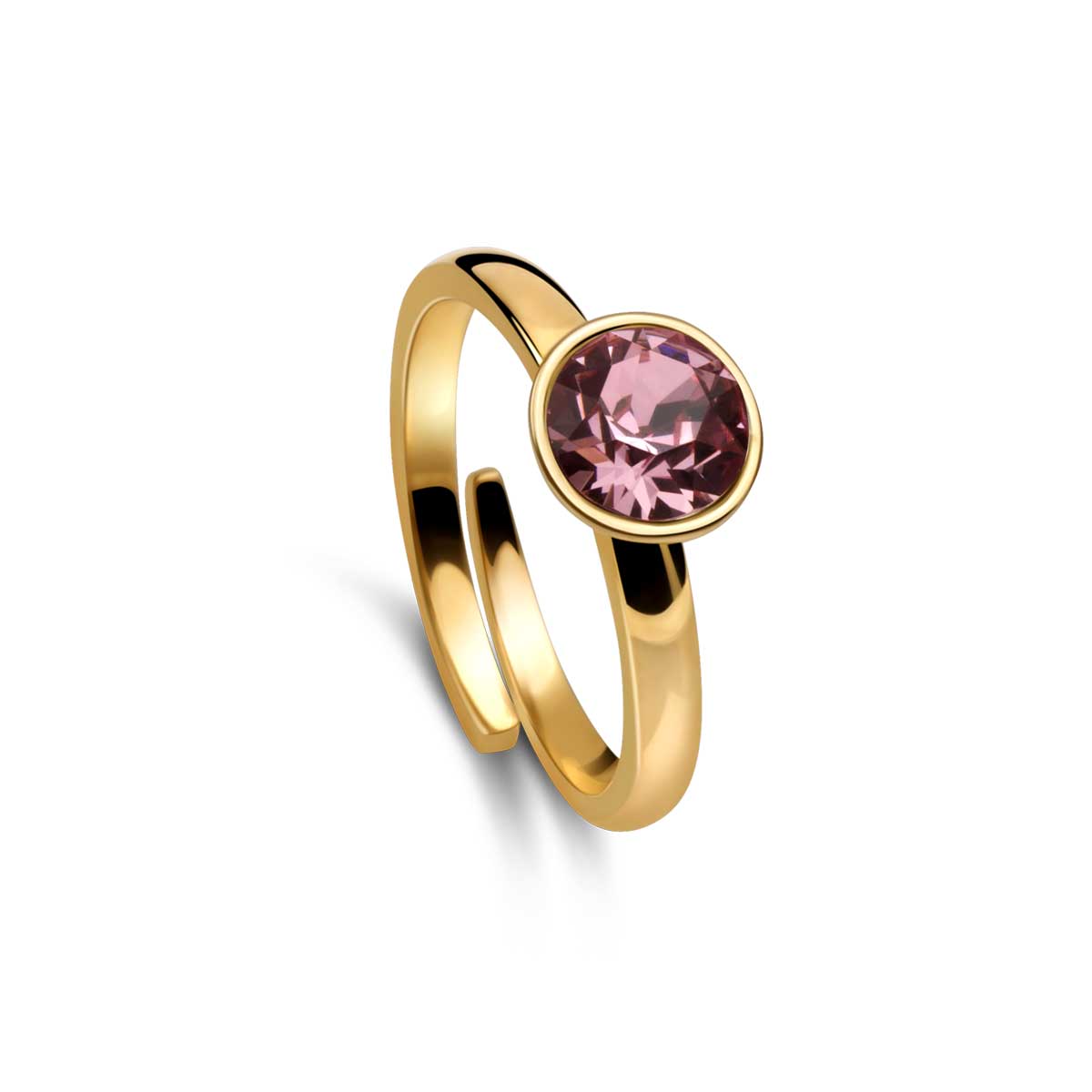 Ring 925 Silber rosa rose verstellbar#oberflache_vergoldet