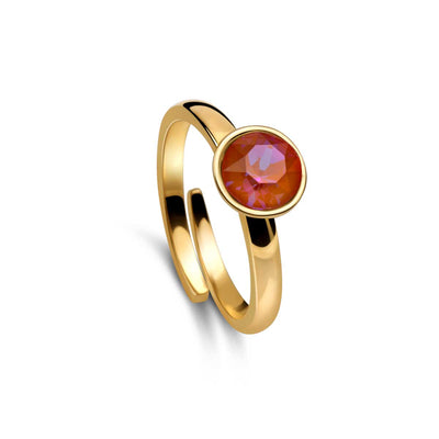 Ring 925 Silber orange rot verstellbar#oberflache_vergoldet