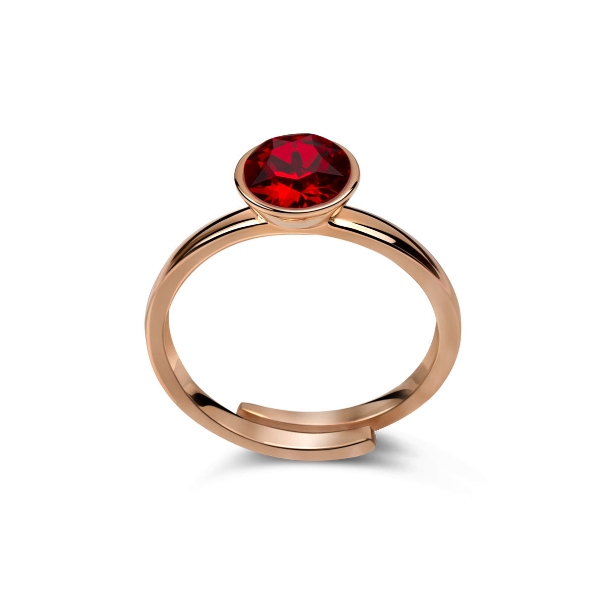 Ring 925 Silber roter Stein#oberflache_rosevergoldet