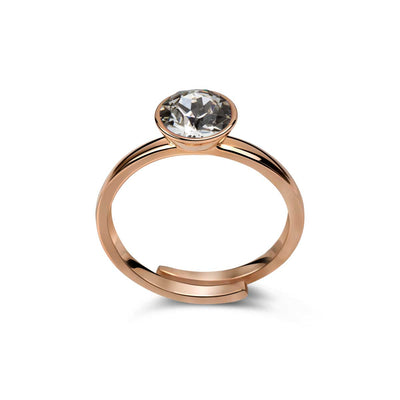 Ring 925 Silber Kristall Zirkonia verstellbar#oberflache_rosevergoldet