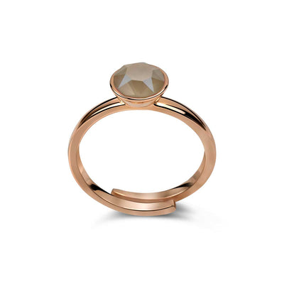 Ring 925 Silber braun verstellbar#oberflache_rosevergoldet