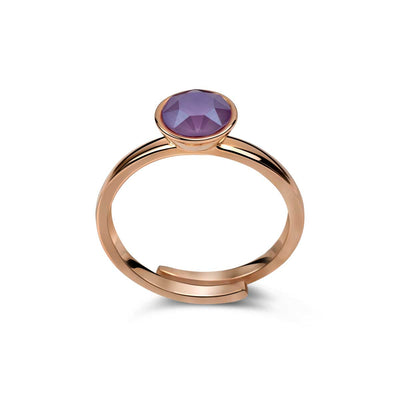 Ring 925 Silber lila violett verstellbar#oberflache_rosevergoldet