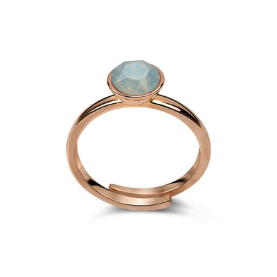 Ring 925 Silber Kristall opal verstellbar#oberflache_rosevergoldet