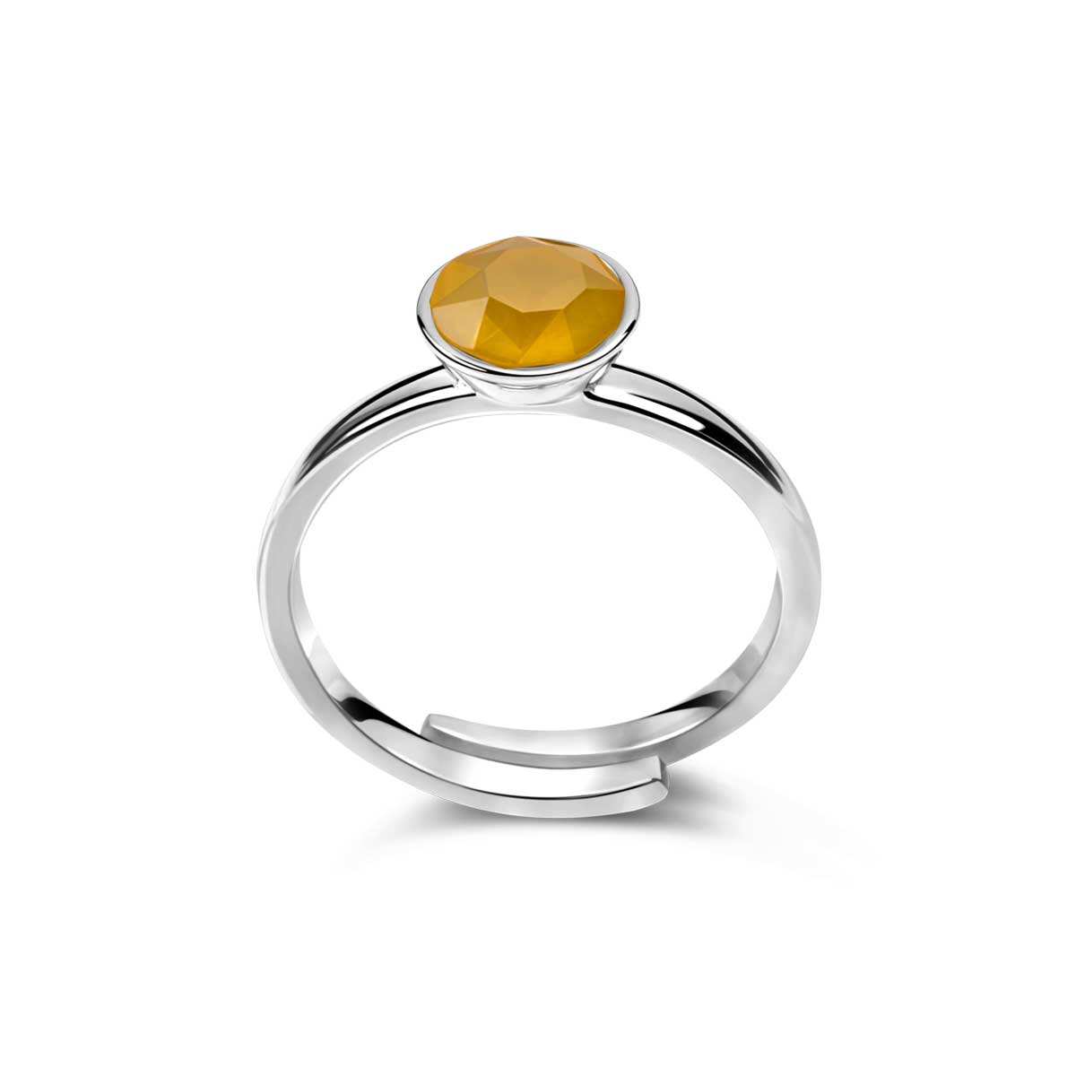 Ring 925 Silber gelb Citrin verstellbar#oberflache_silber