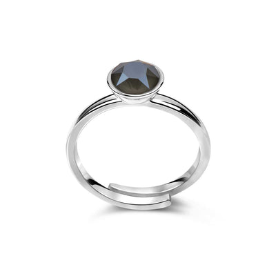 Ring 925 Silber grau schwarz verstellbar#oberflache_silber