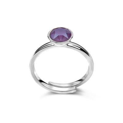 Ring 925 Silber lila violett verstellbar#oberflache_silber