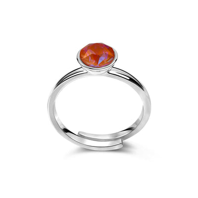 Ring 925 Silber orange rot verstellbar#oberflache_silber