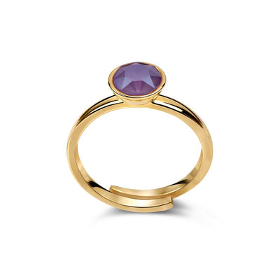 Ring 925 Silber lila violett verstellbar#oberflache_vergoldet