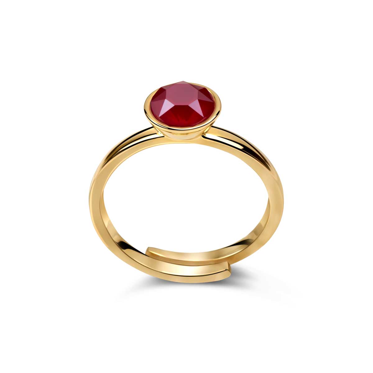Ring 925 Silber rot verstellbar#oberflache_vergoldet