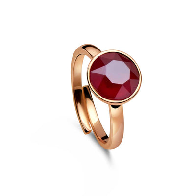 Ring 925 Silber rot verstellbar#oberflache_rosevergoldet