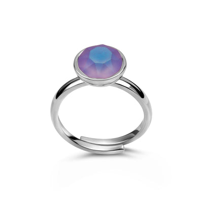 Ring 925 Silber violette verstellbar#oberflache_silber