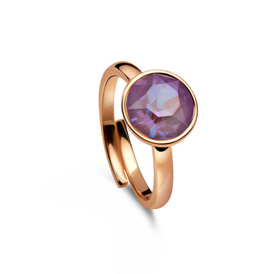 Ring 925 Silber violett lila verstellbar#oberflache_rosevergoldet
