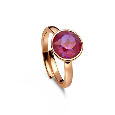 Ring 925 Silber rot pink rosa verstellbar#oberflache_rosevergoldet