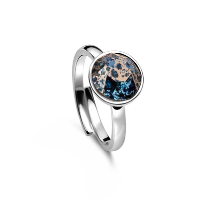 Ring 925 Silber Aquamarine blau verstellbar#oberflache_silber