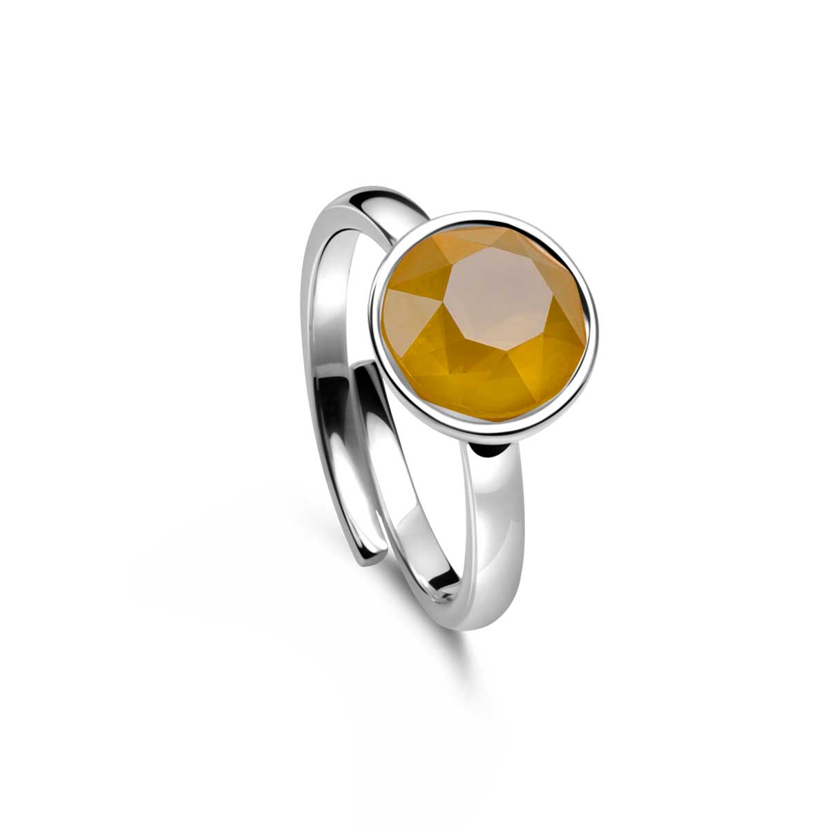 Ring 925 Silber gelb Citrin verstellbar#oberflache_silber