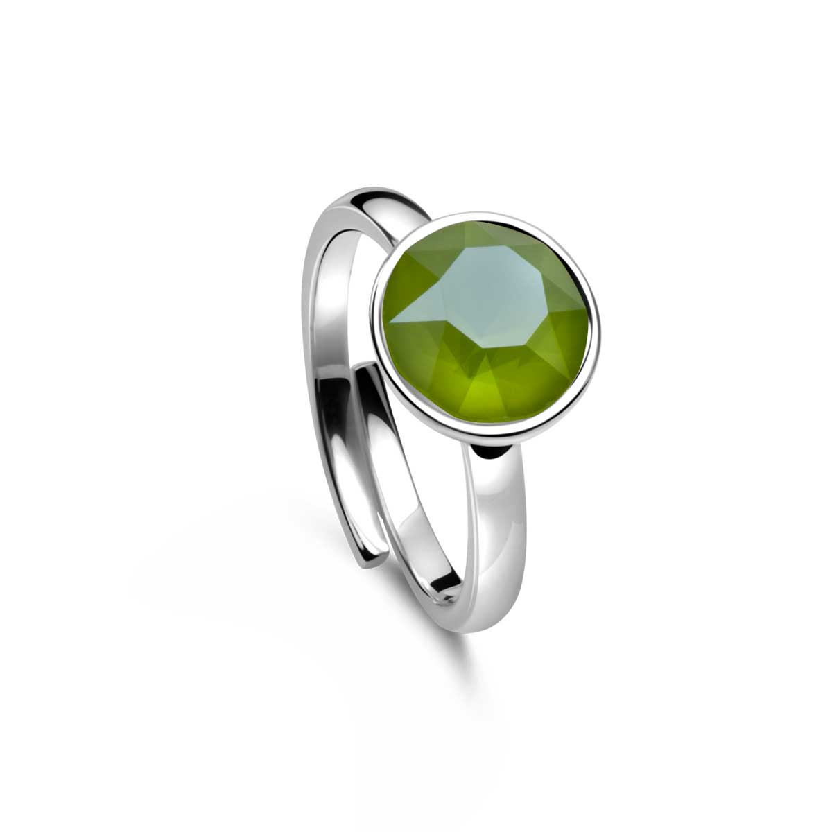 Ring 925 Silber grün peridot verstellbar#oberflache_silber