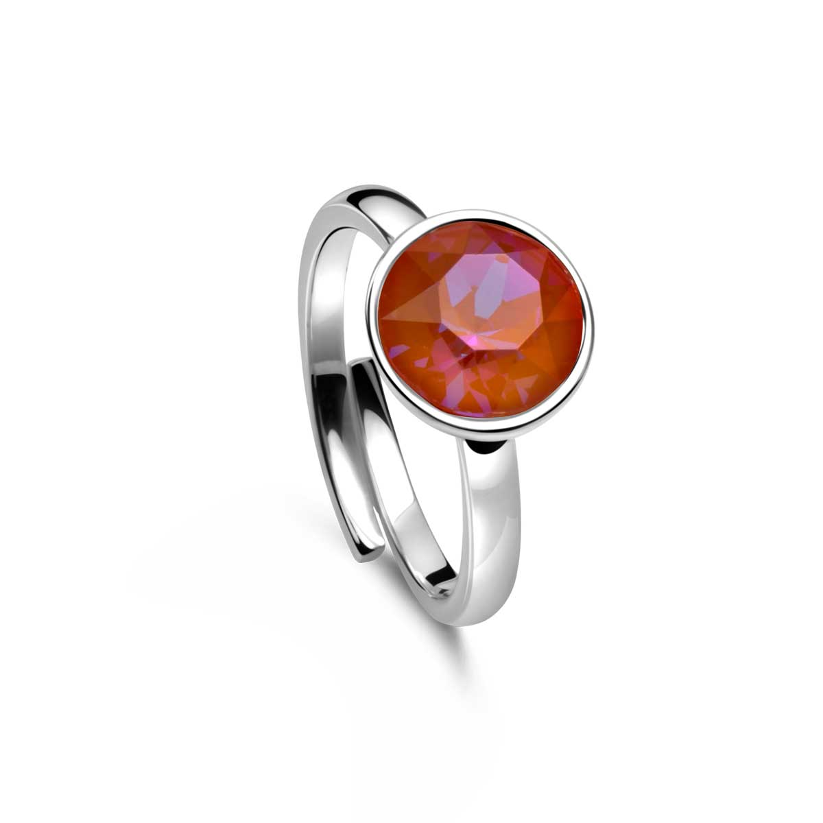 Ring 925 Silber orange rot verstellbar#oberflache_silber