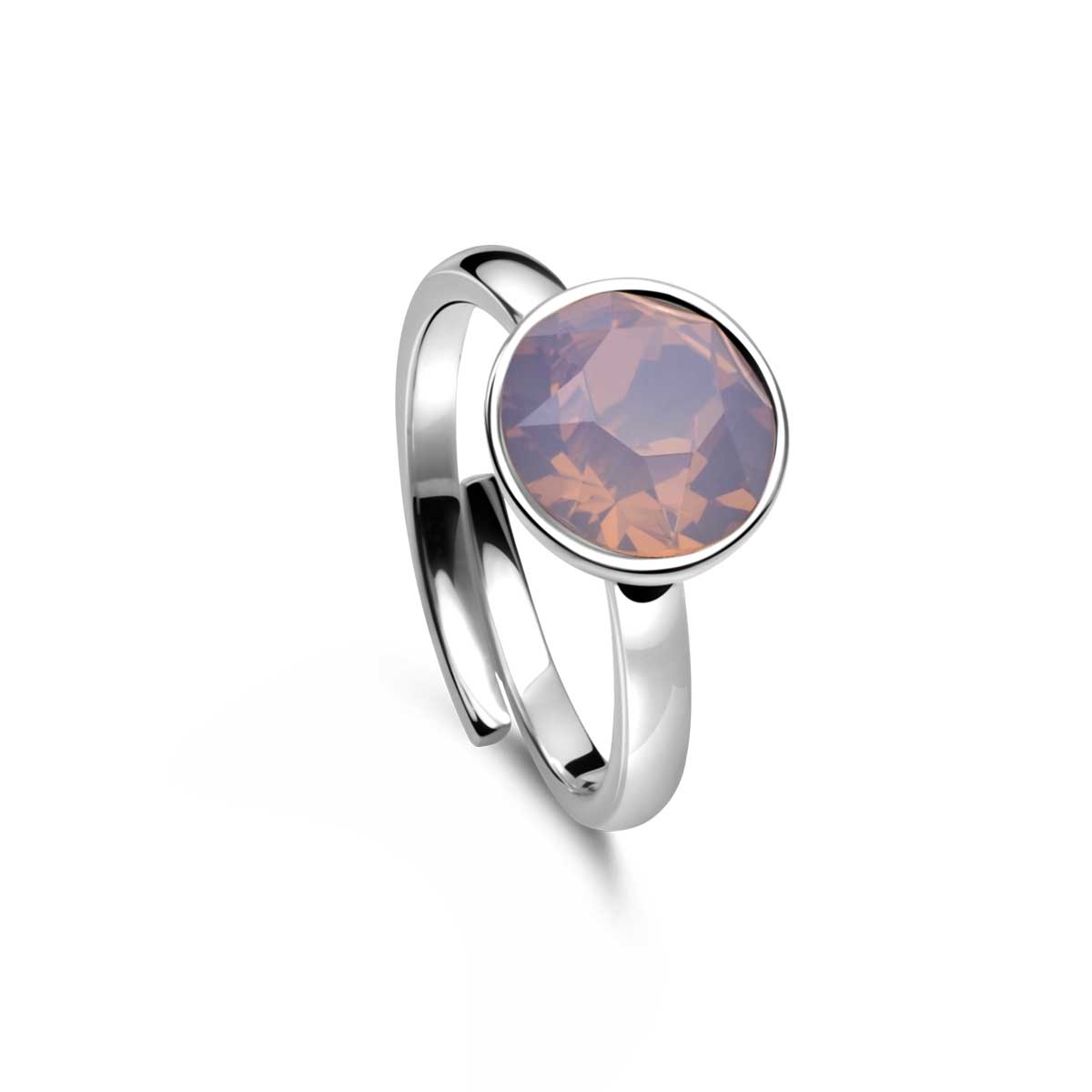 Ring 925 Silber rosa opal verstellbar#oberflache_silber