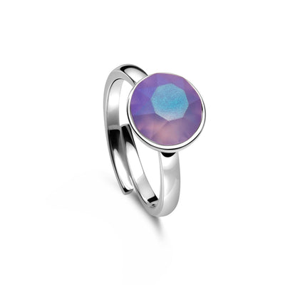 Ring 925 Silber violette verstellbar#oberflache_silber