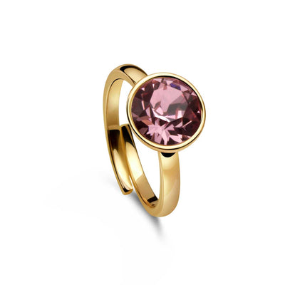 Ring 925 Silber rosa rose verstellbar#oberflache_vergoldet