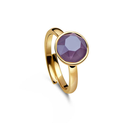 Ring 925 Silber lila violett verstellbar#oberflache_vergoldet